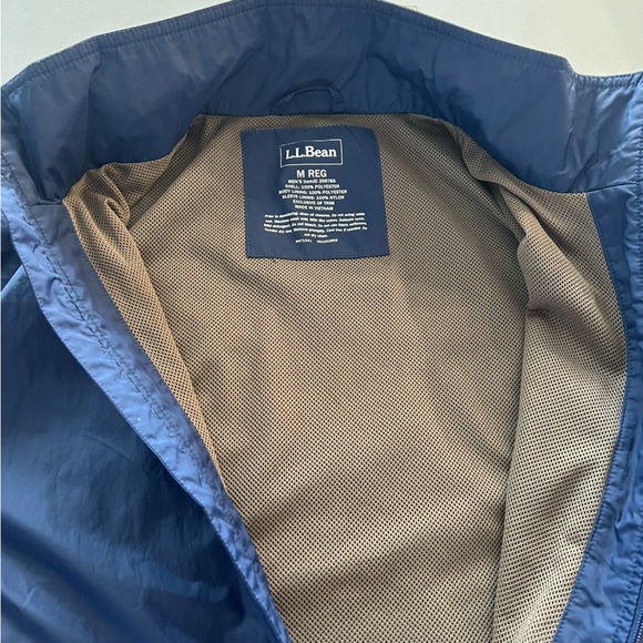 L.L. Bean Men's Jacket Poly Mesh Liner Front Zip Windbreaker Navy Blue Medium - Picture 10 of 16
